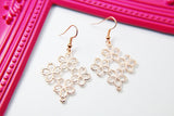 Rose Gold Japanese Cherry Blossom Flower Charm Earrings,Cherry Blossom Earrings, Peace Plum Flower Charm, Girlfriend Gift, N2782