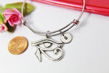 Silver Egyptian Eye of Horus Charm Bracelet, Egyptian Eye of Horus Gift, Eye Charm, Eye of Horus Gifts, Personalized Gift, N2926