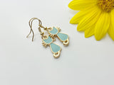 Halloween Earrings Gift, Gold Hoop or Dangle Cute Blue Mint Cat Earrings, Halloween Jewelry Gift, N2999