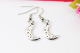 Silver Moon Star Earrings, Mother's day Gift, Birthday Gift, Best Friends Gift, Hoop or Stud or Dangle Earrings in Option, N3337