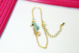 Seahorse Bracelet, Gold Seahorse Bracelet, Sea Ocean Jewelry, Mother's Day Gift, N1308
