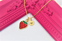 Strawberry Necklace, Gold Strawberry, Personalized, Birthday Gift, Graduation Gift, Christmas Gift, Thank You Gift, Appreciation Gift, N3583