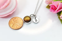 Tiger Eye Necklace, Tiger Eye Gemstone Jewelry, Birthstone Jewelry, Birthday Gift, Personalized Gift, Christmas Gift, N3586