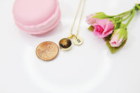 Genuine Tiger Eye Necklace, Gold Tiger Eye Gemstone Jewelry, Birthstone Jewelry, Birthday Gift, Personalized Gift, Christmas Gift, N3837