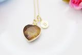 Tiger Eye Necklace, Heart, Talisman for Self Confidence and Protection Courage and Willpower, Energy Crystal Healing, N3907