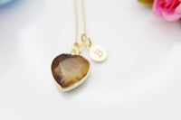 Tiger Eye Necklace, Heart, Talisman for Self Confidence and Protection Courage and Willpower, Energy Crystal Healing, N3907
