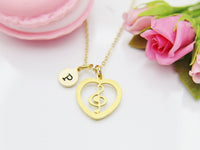 Music Necklace, Treble Clef, Music Note, Christmas Gift, Thank You Gift, Mom Gift, Aunt Gift, Sister Gift, Daughter Gift, Niece Gift, N3870