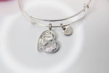 Best Christmas Gift for Mom, Grandmother, Great Grandma, Aunt, Heart Mother Daughter Bracelet, Personalized Gift, N3876