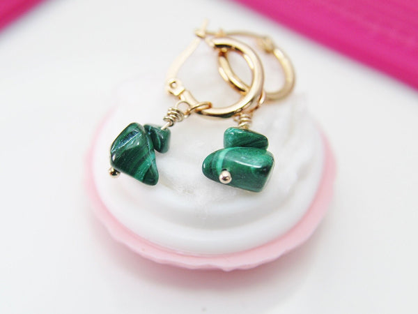Malachite Earrings, Natural Gemstone Jewelry N3976