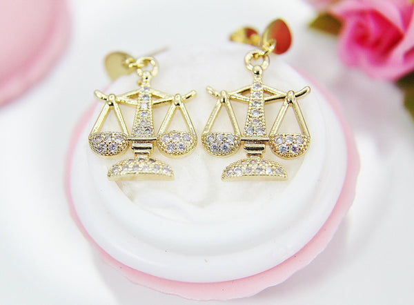 Justice Scale Earrings, Best Christmas Gift for Mom Aunt Sister Daughter Niece Granddaughter Cousin Best Friend Girlfriend Gift, N4172