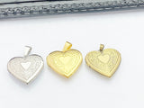 Best Valentine Gift, Best Christmas Gift, Gold Heart Flower Locket Pendant Necklace, Love Necklace, Keepsake Photo Frame Charm,  N3842