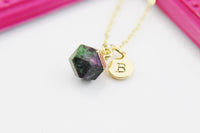 Ruby in Zoisite Necklace, Genuine Gemstone, Ruby in Zoisite for Courage and Strength, Energy Crystal Healing, N4263