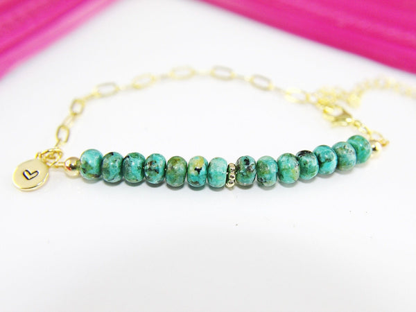 Turquoise Bracelet, Natural Gemstone Jewelry, N4275