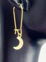Gold Crescent Moon Earrings, Crescent Moon Jewelry Gift, Birthday Gifts, Hypoallergenic, L005