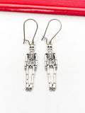 Skeleton Earrings, Skeleton Scary Gothic Halloween Jewelry Gift, Hypoallergenic Silver Earrings, L014