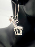 Giraffe Earrings, Giraffe Charms, Giraffe Animal Jewelry Gift, Best Friends Gift, Birthday Gift, Hypoallergenic, Silver Earrings, L027