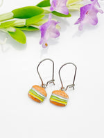 Hamburger Earrings, Best Gift for Chef Culinary Schools Student Fastfood, Mother's Day Gift, Hypoallergenic, Silver Earrings, L082