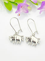 Bull Earrings, Bull Animal Charm, Bull Jewelry Gift, Hypoallergenic, Silver Earrings, L088