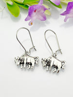 Bull Earrings, Bull Animal Charm, Bull Jewelry Gift, Hypoallergenic, Silver Earrings, L088