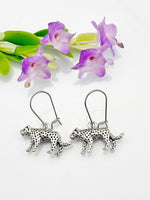 Leopard Earrings, Leopard Charm, Leopard Cat Jewelry Gift, Hypoallergenic Earrings, Silver Earrings, L102