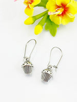 Cupcake Earrings, Best Gift for Bakery Shop Baker Chef Culinary Schools Student, Mother's Day Gift, Hypoallergenic, Silver Earrings, L109