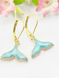 Mermaid Tail Earrings, Hypoallergenic Earrings, Fish Tail Charm, Mermaid Jewelry Gift, Dangle Hoop Earrings, L122
