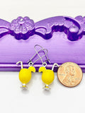 Orange Juice Earrings, Hypoallergenic Earrings, Orange Juice Charm, Drink Tropical Jewelry Gift, Dangle Hoop Lever back Earrings, L302