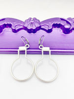 Beaker Earrings, Hypoallergenic Earrings, Lab Beaker Charm, Beaker Reacher Lab Jewelry Gift, Dangle Hoop Lever back Earrings, L310