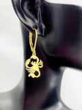 Gold Scorpion Earrings, Scorpio Gifts, Scorpion Jewelry, Birthday Gift, Hypoallergenic, L001