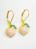 Gold Peach Earrings, Fruit Peach Jewelry Gift, Foodie Gift, Girlfriends Gifts, Hypoallergenic Earrings, L009