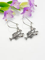 Lobster Earrings, Lobster Charm, Lobster Jewelry Gift, Mother's Day Gift, Bridesmaid Gift, Hypoallergenic, Silver Earrings, L040