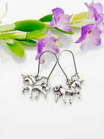 Unicorn Earrings, Unicorn Charm, Unicorn Jewelry Gift, Girl Gift, Hypoallergenic Earrings, Silver Earrings, L107