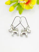 Dog Earrings, Animal Dog Charm, Dog Pet Jewelry Gift, Girl Gift, Hypoallergenic Earrings, Silver Earrings, L108