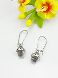 Cupcake Earrings, Best Gift for Bakery Shop Baker Chef Culinary Schools Student, Mother's Day Gift, Hypoallergenic, Silver Earrings, L109