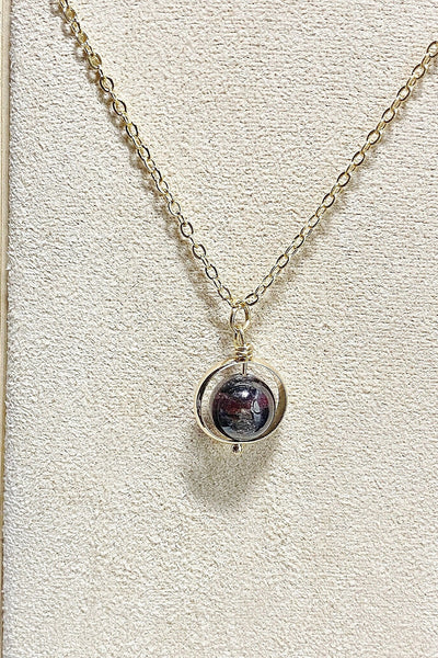 Garnet Necklace, Spinner Necklace, Gemstone for Energy Strength Vitality Protection Balance, Energy Crystal Healing, L354