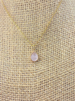 Rose Quartz Necklace, Gemstone Jewelry, Real 18K Gold Plated Dainty Necklace, Love and Harmony, L374
