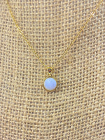 Blue Lace Agate Necklace, Gemstone Jewelry, Real 18K Gold Plated Dainty Necklace, Peace and Harmony, Crystal Energy Healing Jewelry, L382