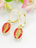 Gold Shell Earrings, Hypoallergenic Earrings, Gold Shell Charm, Shell Jewelry Gift, Dangle Hoop Earrings, L116