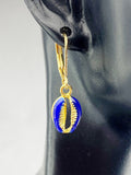 Gold Shell Earrings, Hypoallergenic Earrings, Gold Shell Charm, Shell Jewelry Gift, Dangle Hoop Earrings, L118