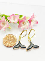 Mermaid Tail Earrings, Hypoallergenic Earrings, Fish Tail Charm, Mermaid Jewelry Gift, Dangle Hoop Earrings, L124