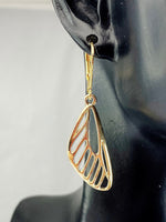 Butterfly Earrings, Hypoallergenic Earrings, Gold Butterfly Wings Charm, Butterfly Bug Insect Jewelry Gift, Dangle Hoop Earrings, L131