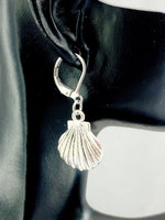 Shell Earrings, Hypoallergenic Earrings, Sea Shell Charm, Ocean SeaShell Jewelry Gift, Dangle Hoop Earrings, L146
