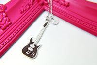 Guitar Necklace, Music Jewelry Gift, Personalized Initial Gift, N4438