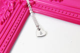 Initial Heart Necklace, Hypoallergenic Necklace, Personalized Initial Gift, N4475
