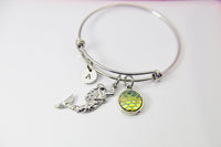 Mermaid Bracelet, Personalized Initial Gift, N4537