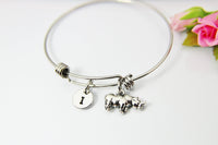Silver Rhinoceros Charm Bracelet - Lebua Jewelry, Rhino Charm, Personalized Customized Gifts, N1740