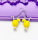 Orange Juice Earrings, Hypoallergenic Earrings, Orange Juice Charm, Drink Tropical Jewelry Gift, Dangle Hoop Lever back Earrings, L302