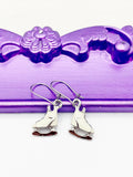 Ice Skate Shoe Earrings, Hypoallergenic Earrings, Ice Skate Shoe Charm Snow Winter Sport Jewelry Gift, Dangle Hoop Lever back Earrings, L303