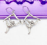Silver Monkey Earrings, Hypoallergenic, Dangle Hoop Lever-back Earrings, L481