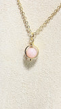 Opal Necklace, Genuine Pink Opal Gemstone, Commitment Love Passion Purity Happiness, Energy Crystal Healing, L346